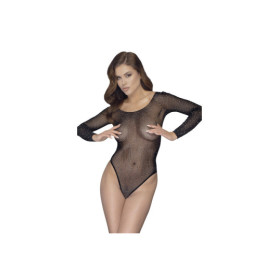 Body string à manches longues en résille avec strass 